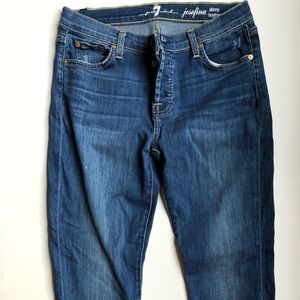 7 For All Mankind Medium Wash Jeans, Size 4.